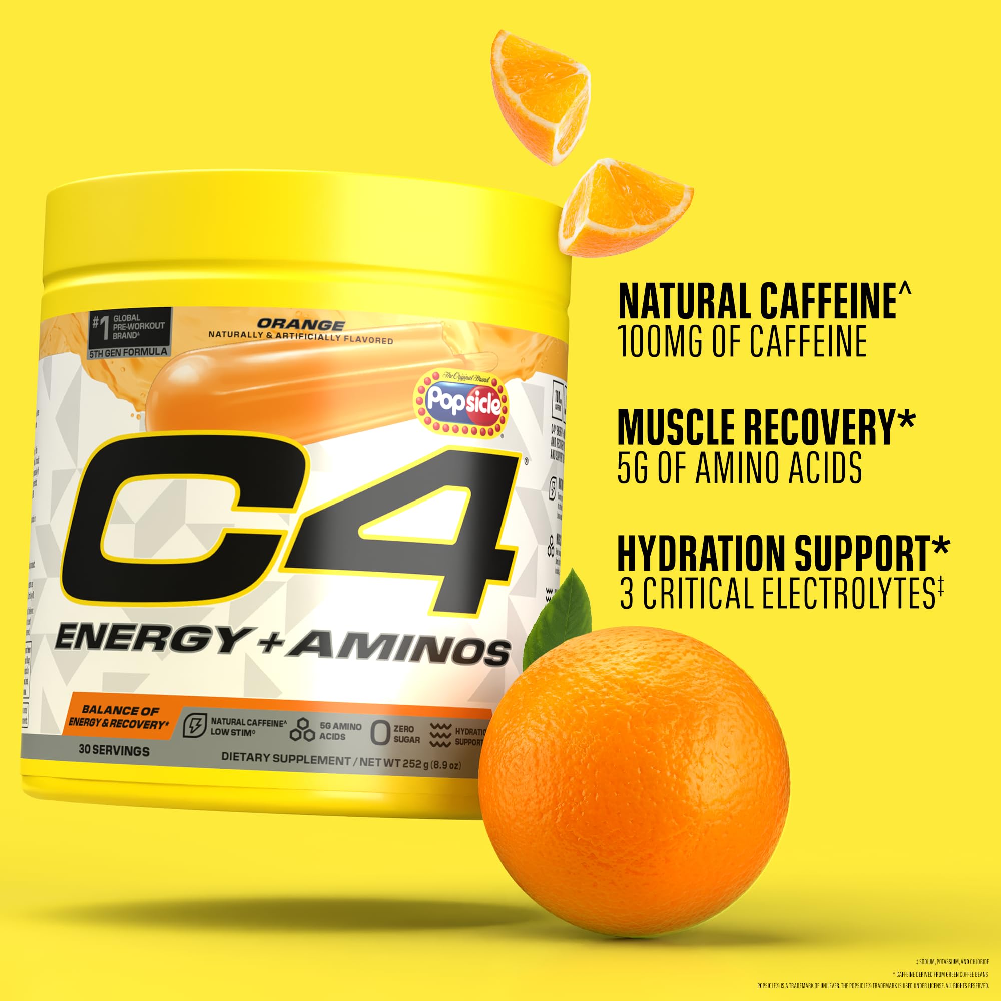 C4 batido en vaso listo para beber proporcionando energía y recuperación