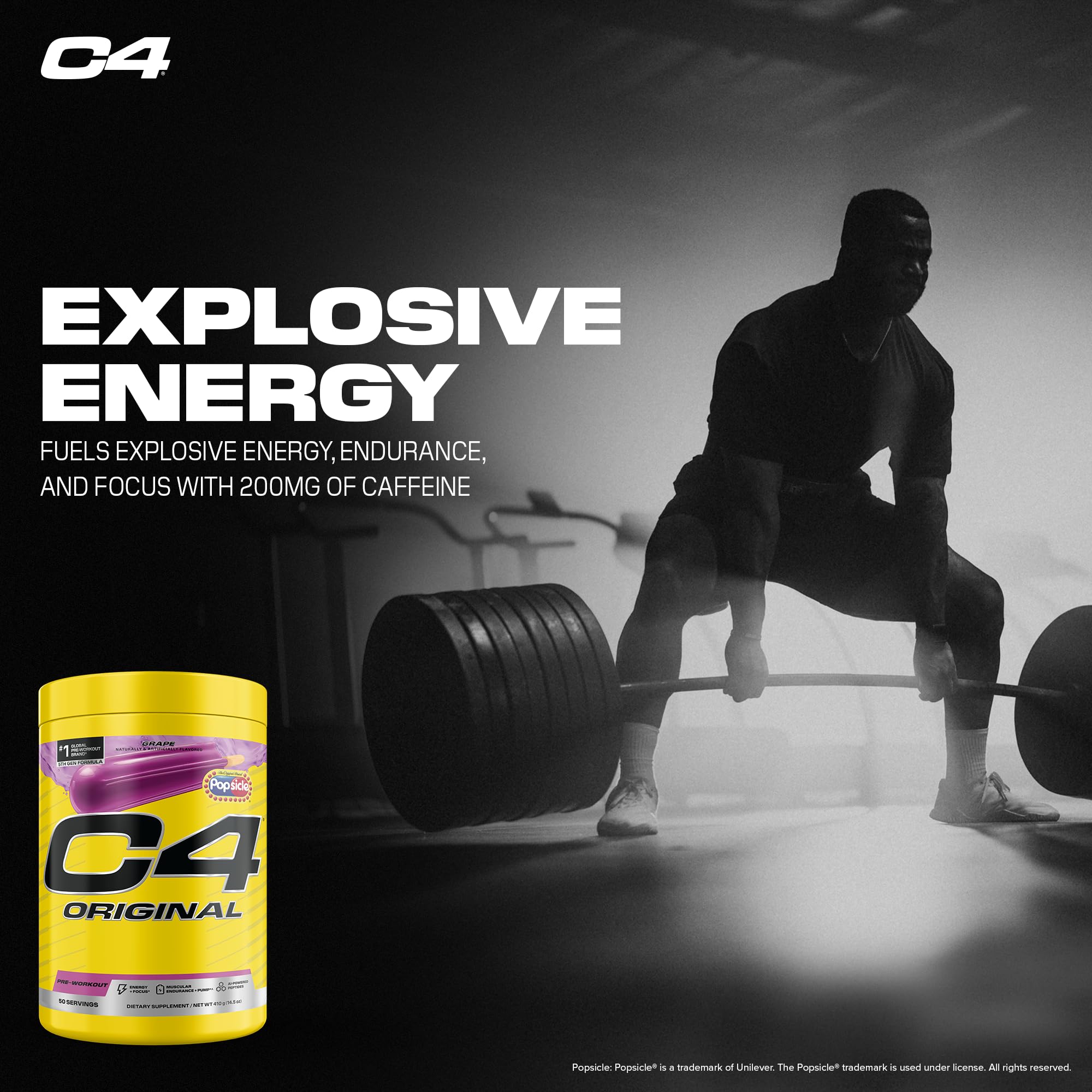 C4 Cellucor detalle de la etiqueta con ingredientes clave para energía y resistencia