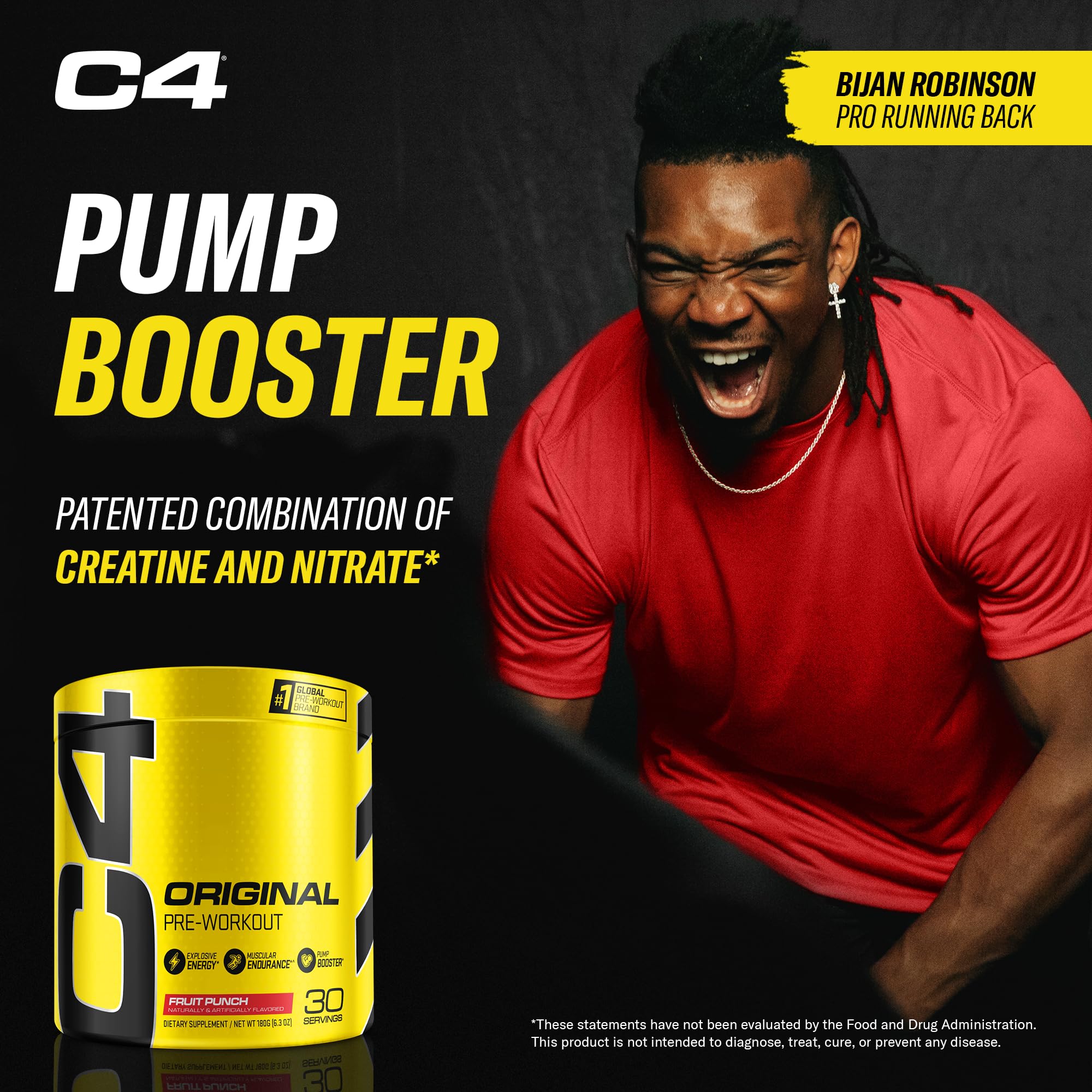 C4 Cellucor deportista en gimnasio tomando pre-entreno para mayor rendimiento