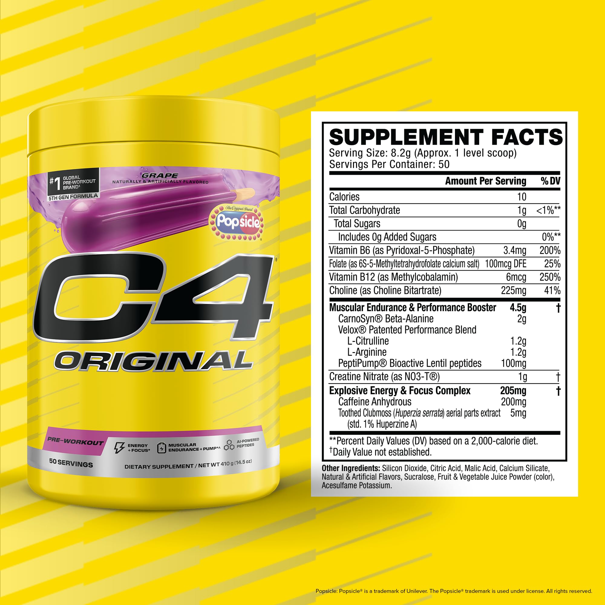 C4 Cellucor polvo morado en cuchara, textura fina para mezclas rápidas y sin grumos