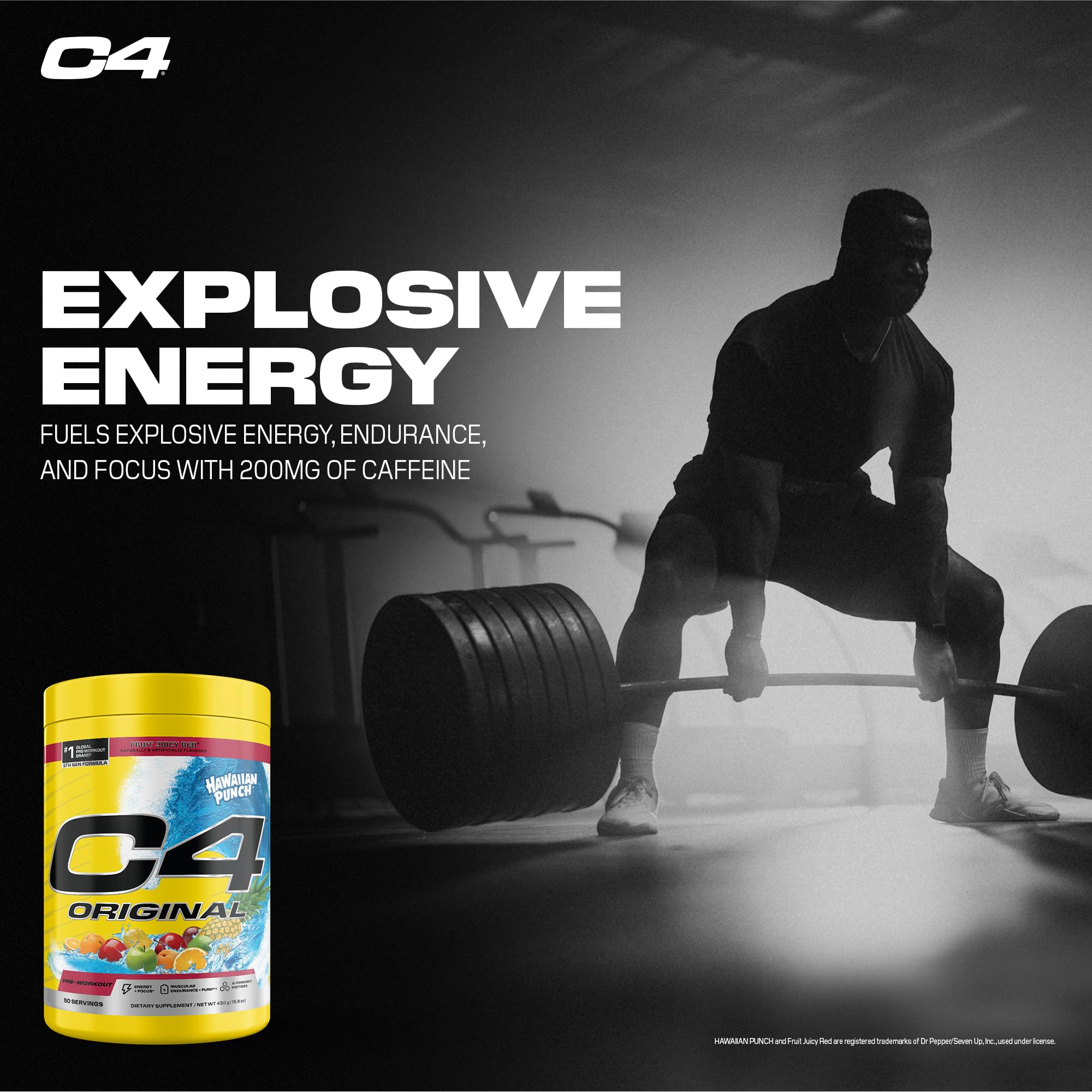 C4 Cellucor vaso mezclado en uso antes de entrenamiento para energía inmediata