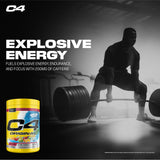 C4 Cellucor vaso mezclado en uso antes de entrenamiento para energía inmediata