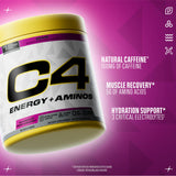 C4 cucharada con porción exacta mostrando 100 mg cafeína