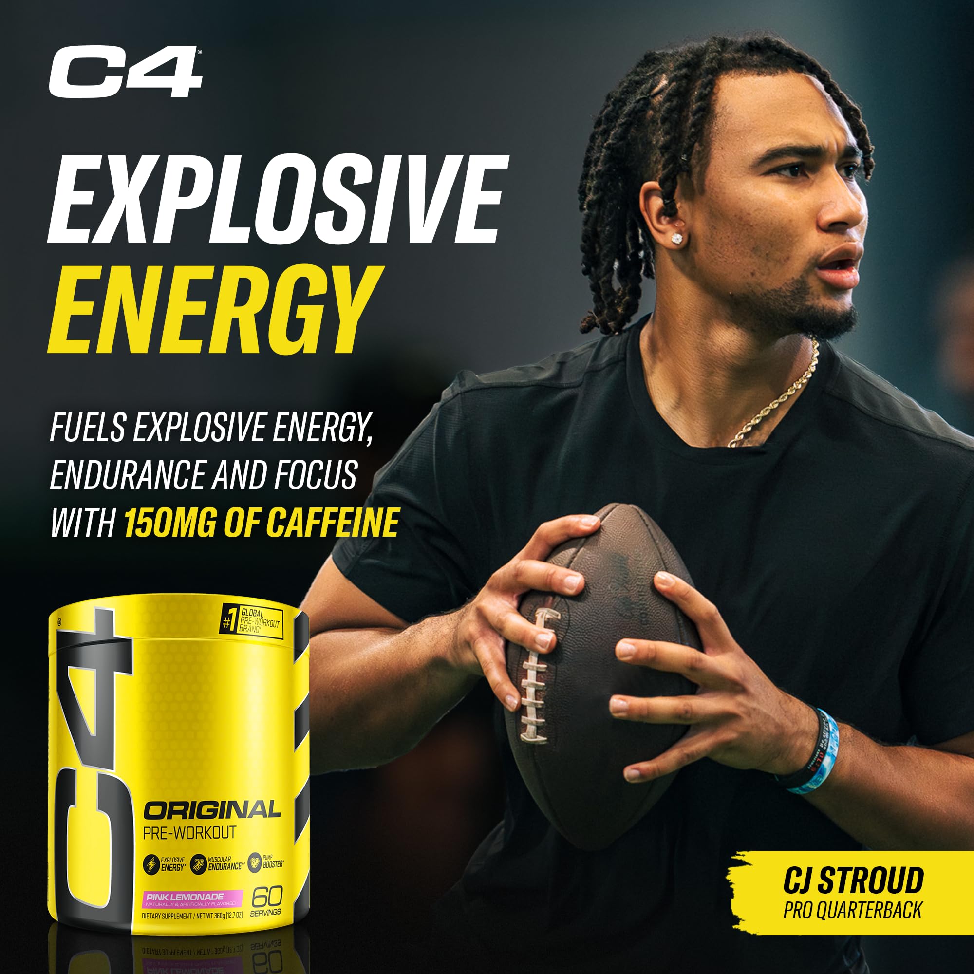 Detalle de etiqueta C4 con ingredientes clave para rendimiento