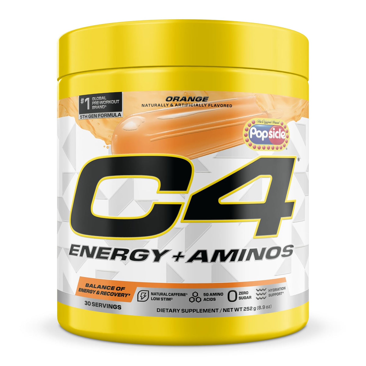 C4 frente de empaque Orange Popsicle mostrando diseño y beneficios