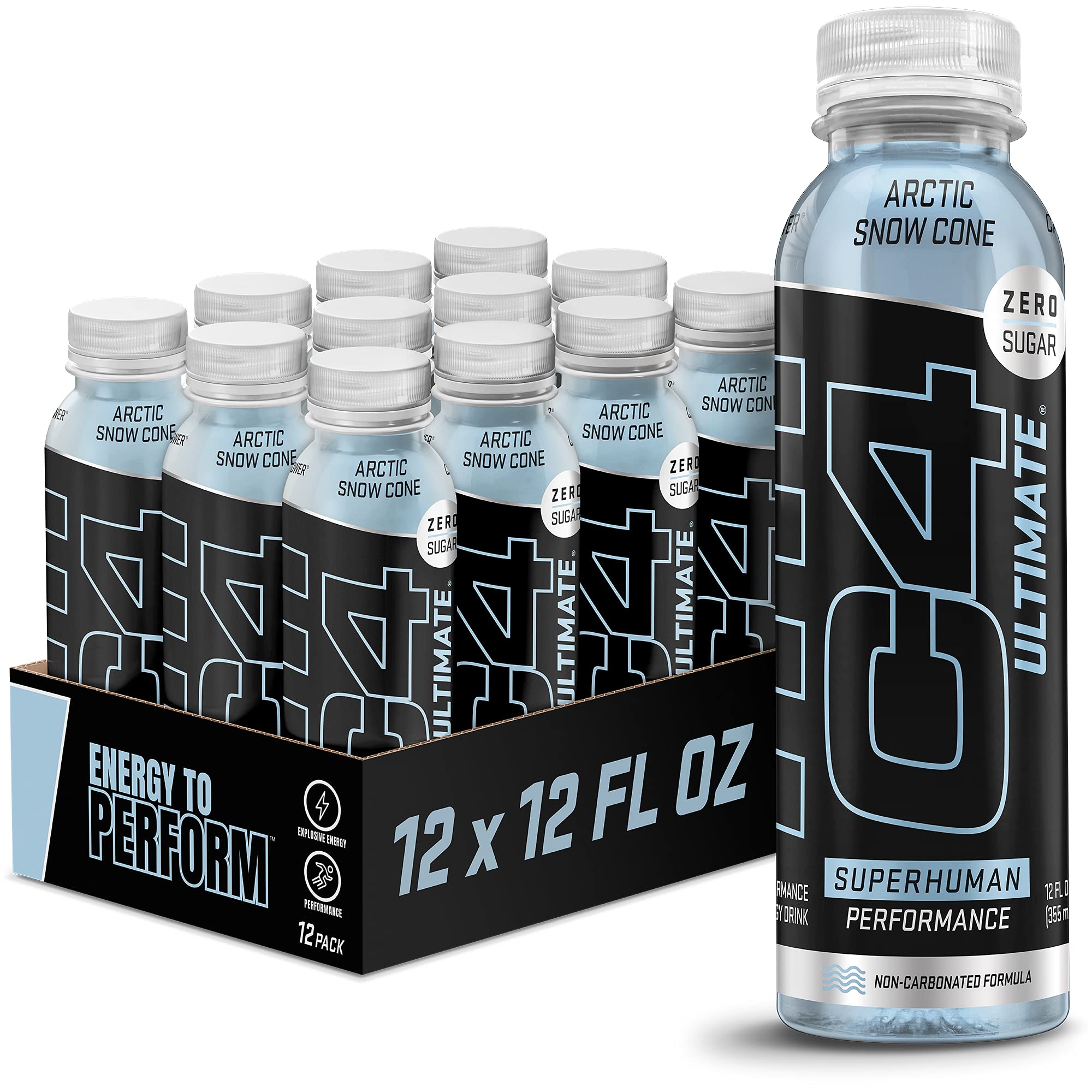 C4 botella frontal mostrando diseño y energía instantánea