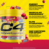 C4 JOLLY RANCHER Cherry polvo en primer plano, textura y mezcla visibles