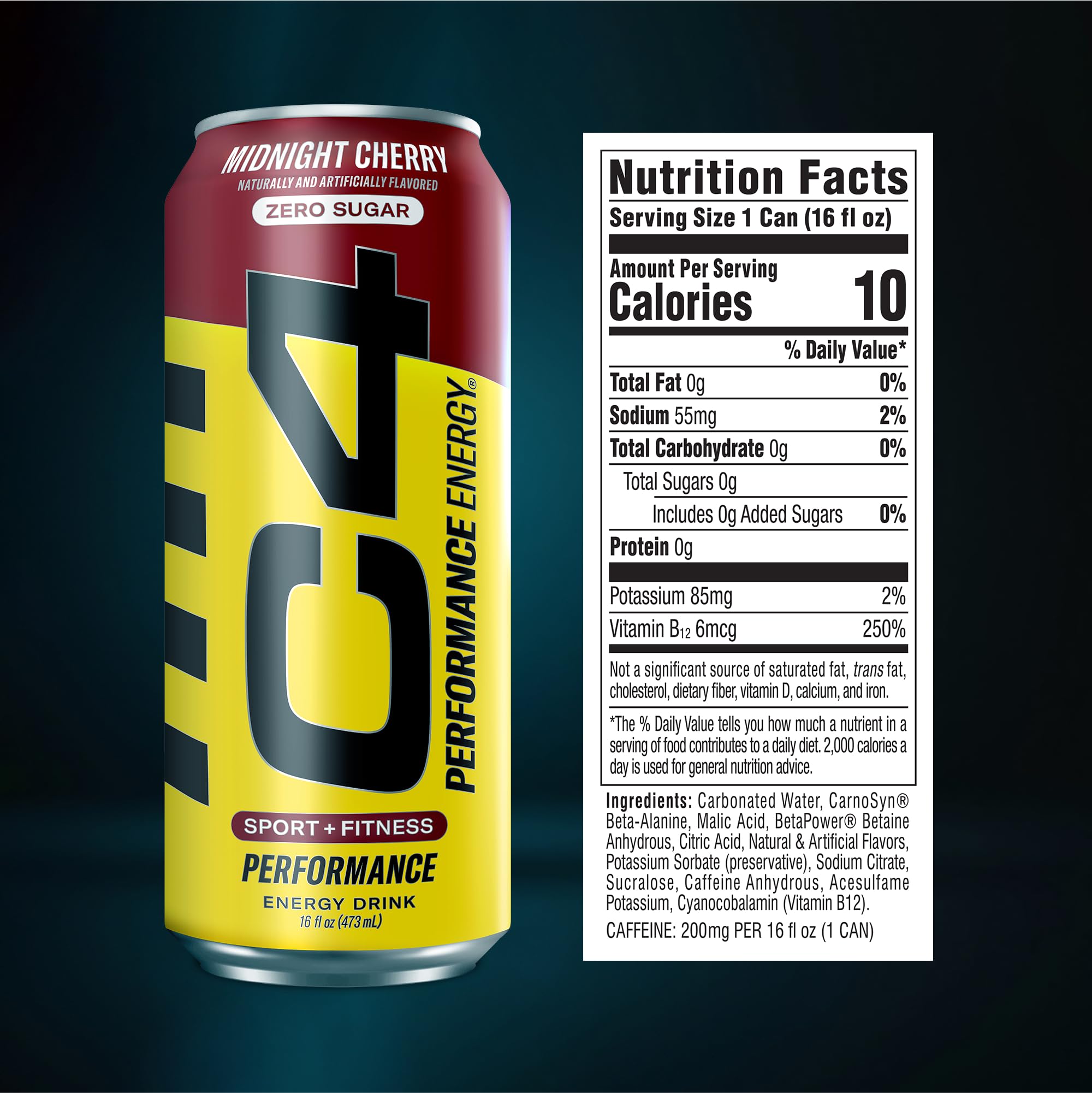 C4 pack de 12 latas Midnight Cherry ideal para entrenamientos