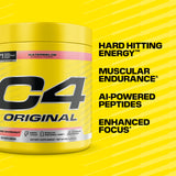 C4 Original junto a mano para comparar tamaño del envase y cantidad de servicios