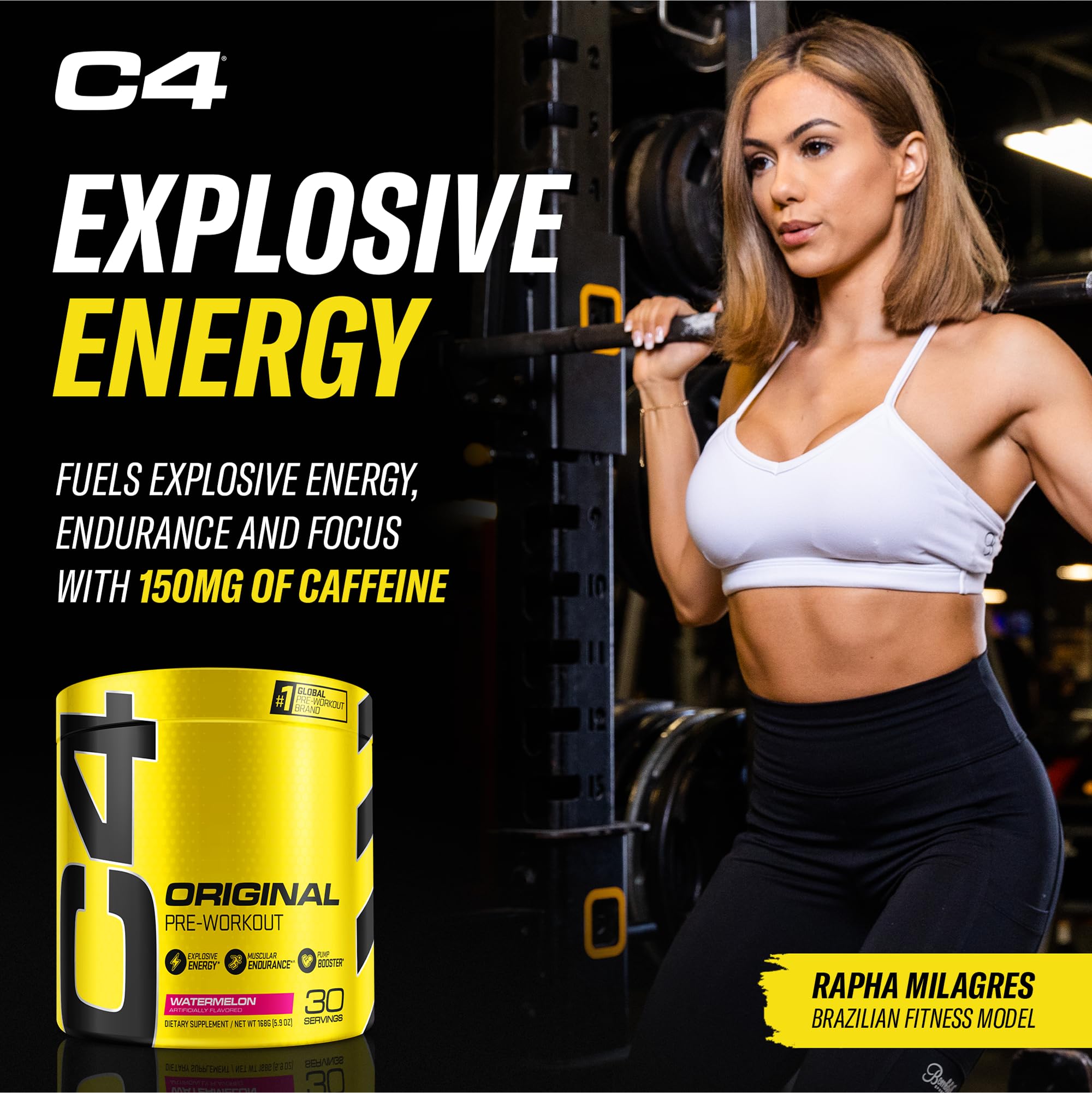 C4 etiqueta con ingredientes clave resaltando beta-alanina y creatina