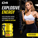 C4 etiqueta con ingredientes clave resaltando beta-alanina y creatina