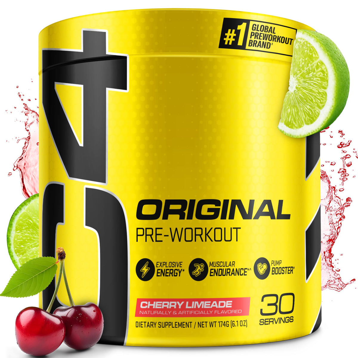 C4 envase frontal Cherry Limeade mostrando diseño y cantidad de servicios