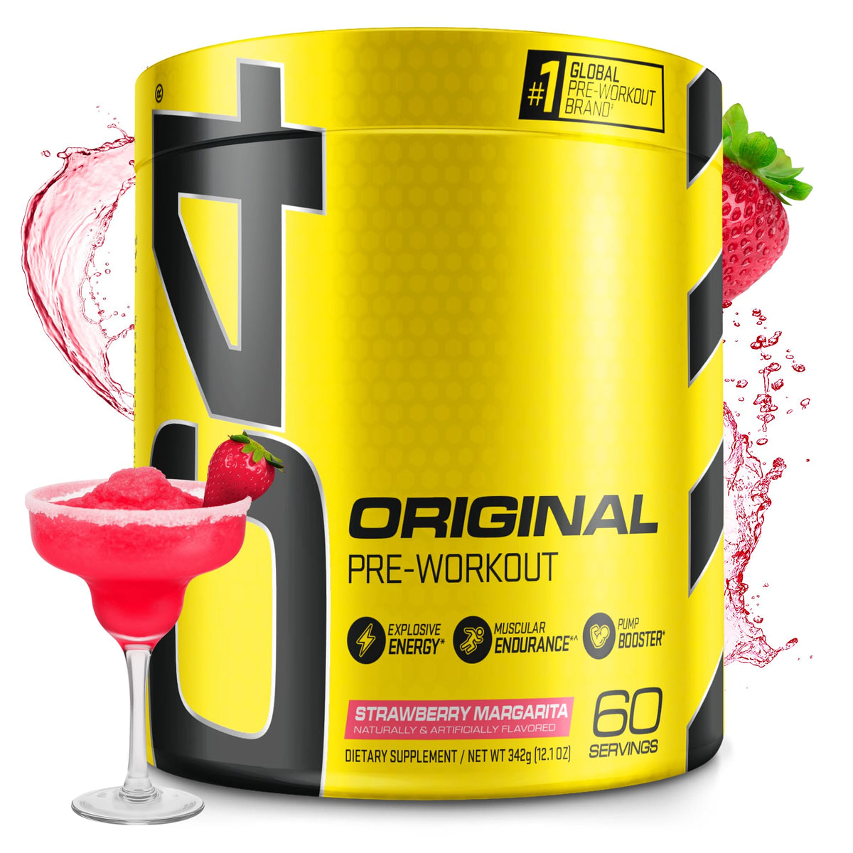 C4 envase frontal Strawberry Margarita mostrando marca y sabor energizante
