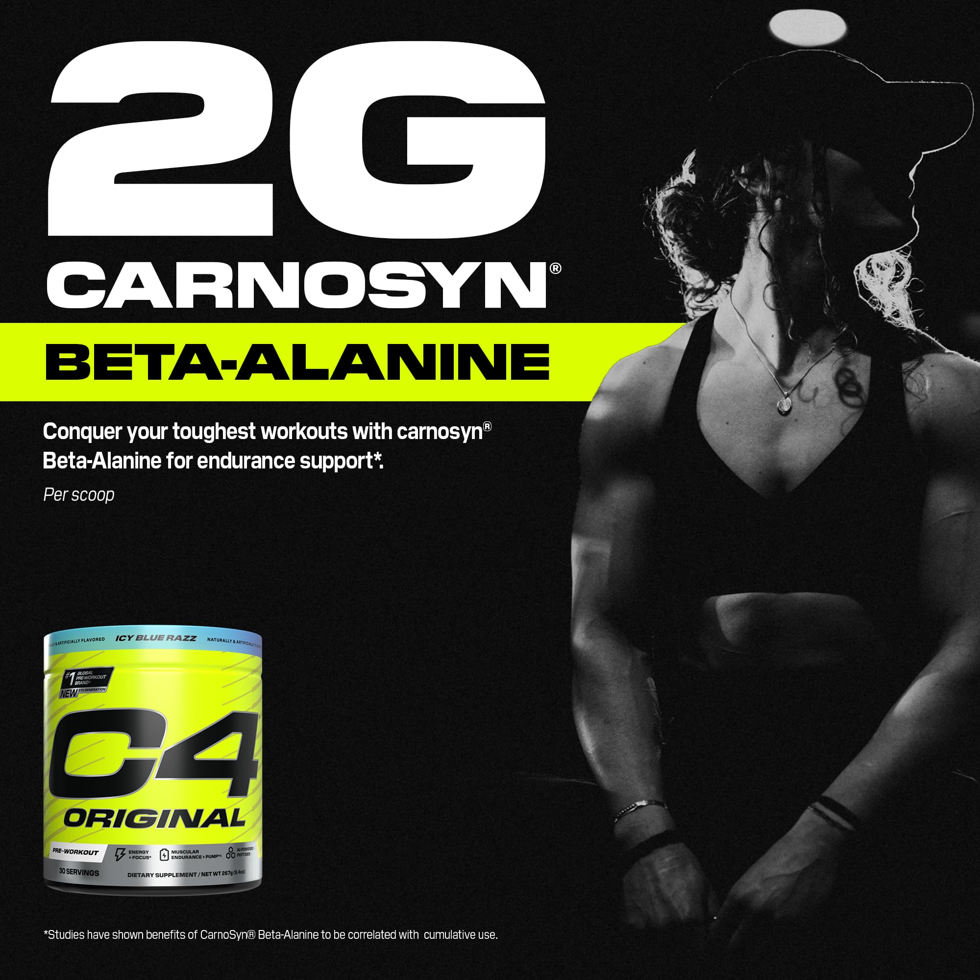 Atleta en gimnasio usando C4 para entrenar con mayor intensidad