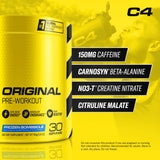 C4 polvo en cuchara mostrando textura fina del producto y fácil disolución