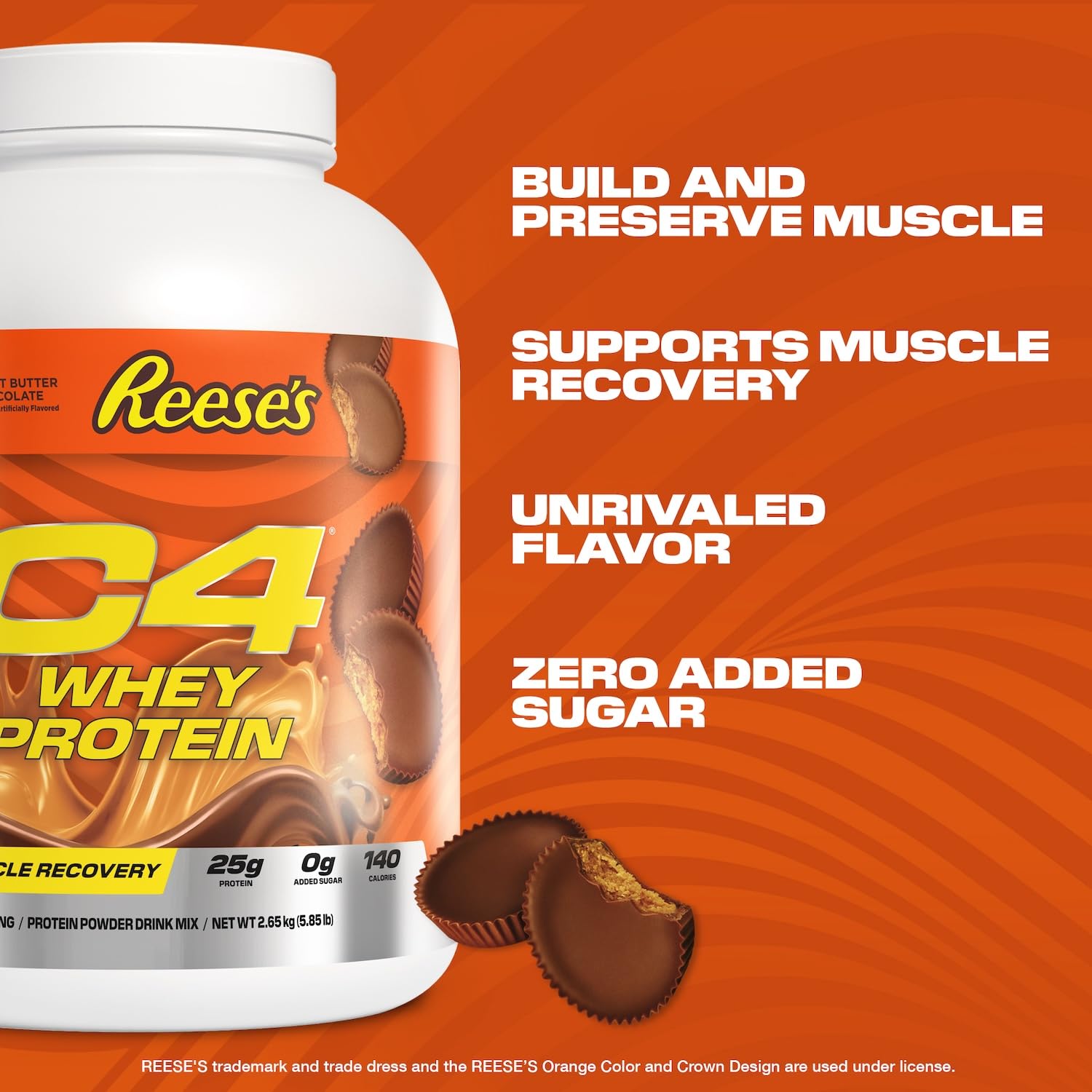 C4 Reese’S batido servido en vaso ilustrando mezcla fácil y consumo post-entreno