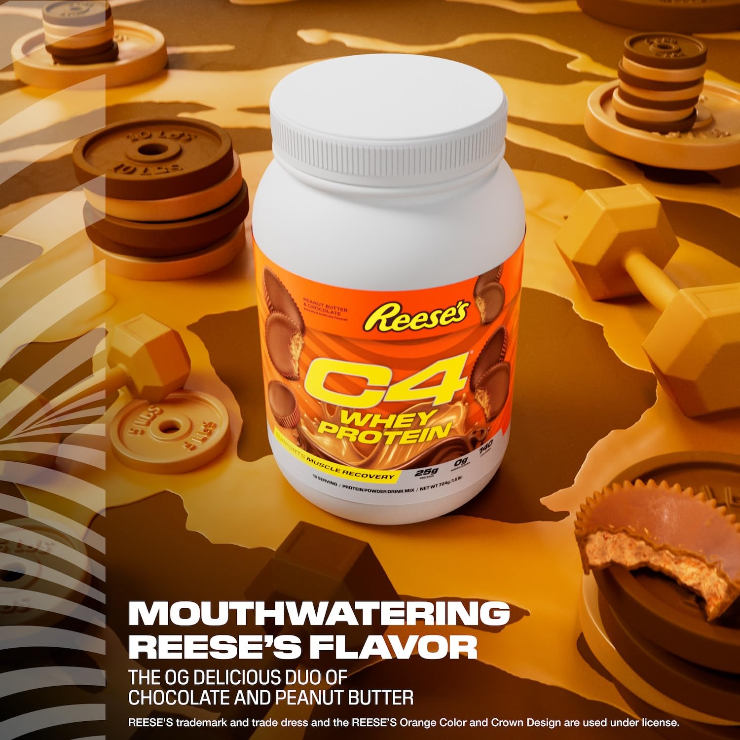 C4 Reese’S envase junto a regla para comparar tamaño y destacar 66 servicios