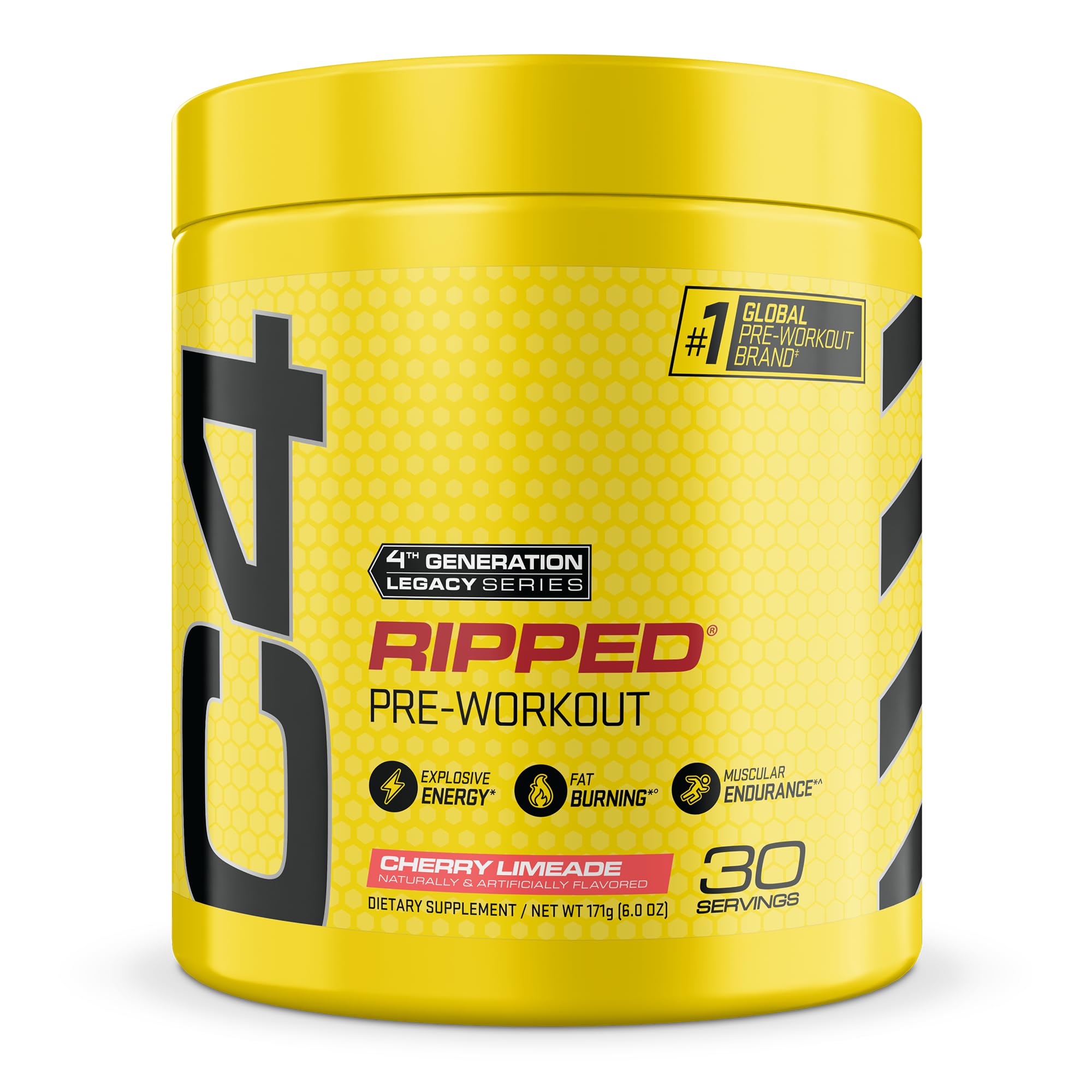 C4 Ripped frente del empaque en Cherry Limeade, fácil de transportar y motivador