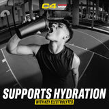 C4 Ripped Sport detalle de la lista de ingredientes como CLA y CarnoSyn para rendimiento