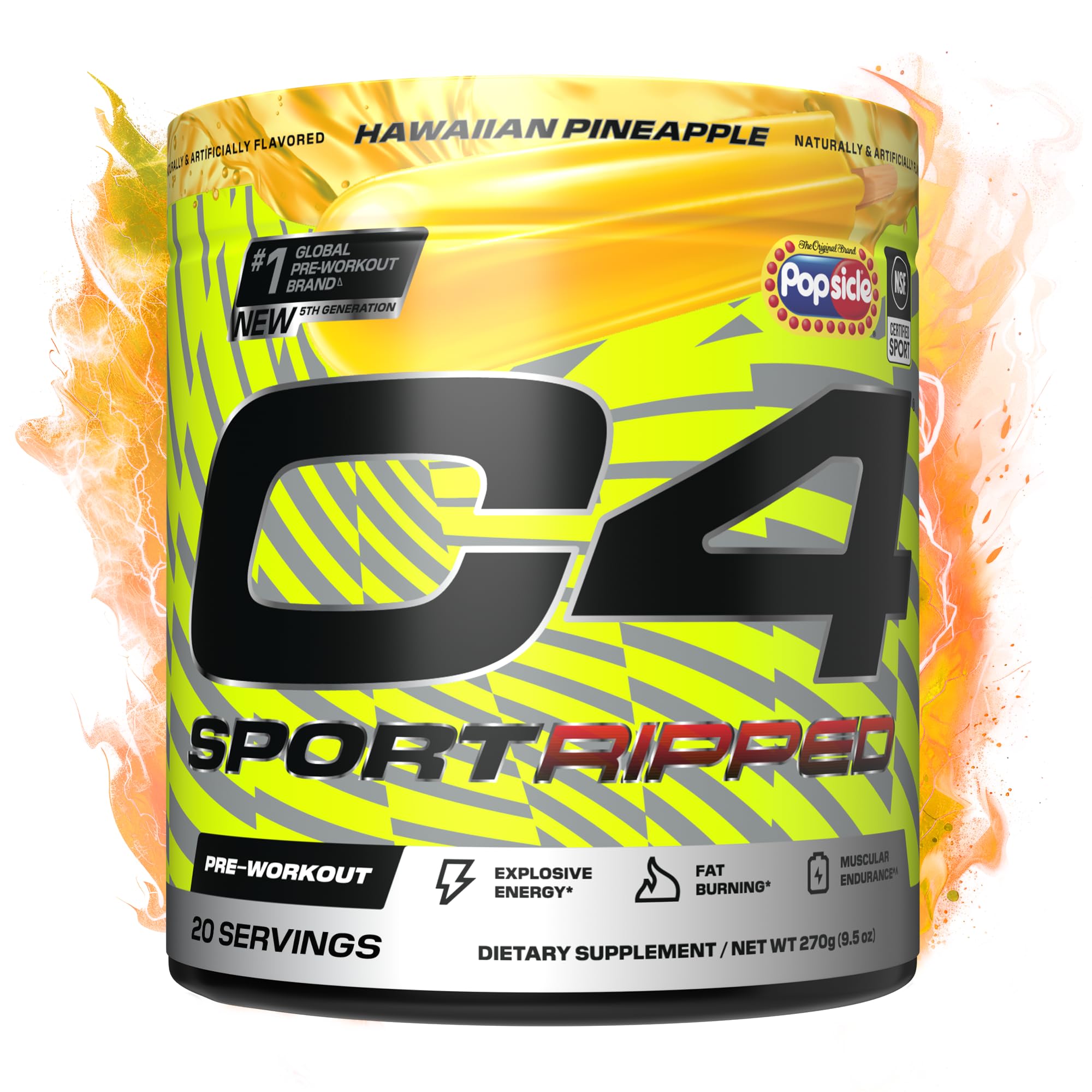 C4 envase frontal mostrando diseño y sabor Hawaiian Pineapple que inspira confianza