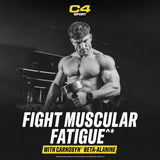 Etiqueta nutricional de C4 Sport destacando creatina y 135 mg de cafeína