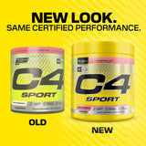 C4 bebida preparada en vaso durante entrenamiento, hidratación y energía