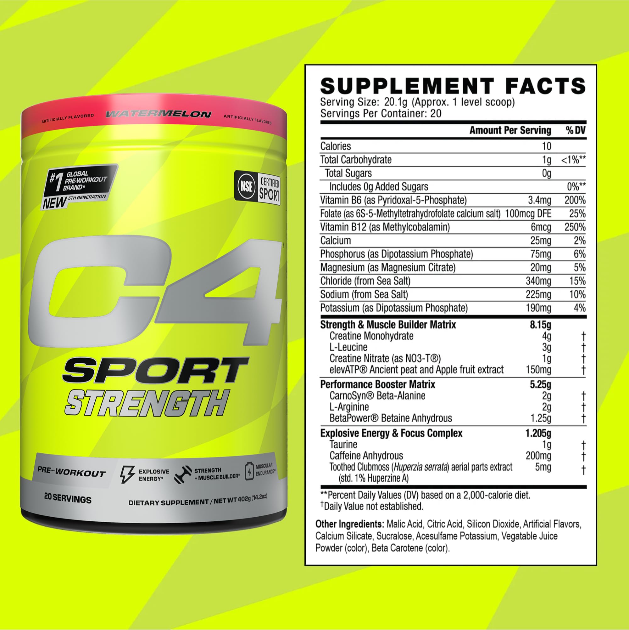 Atleta mezclando C4 Sport Strength antes de entrenar, energía inmediata