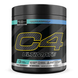 C4 frasco frontal mostrando diseño y sabor Frozen Bombsicle, energía inmediata
