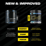 Vaso con mezcla C4 Ultimate espumosa, energía lista antes del entrenamiento