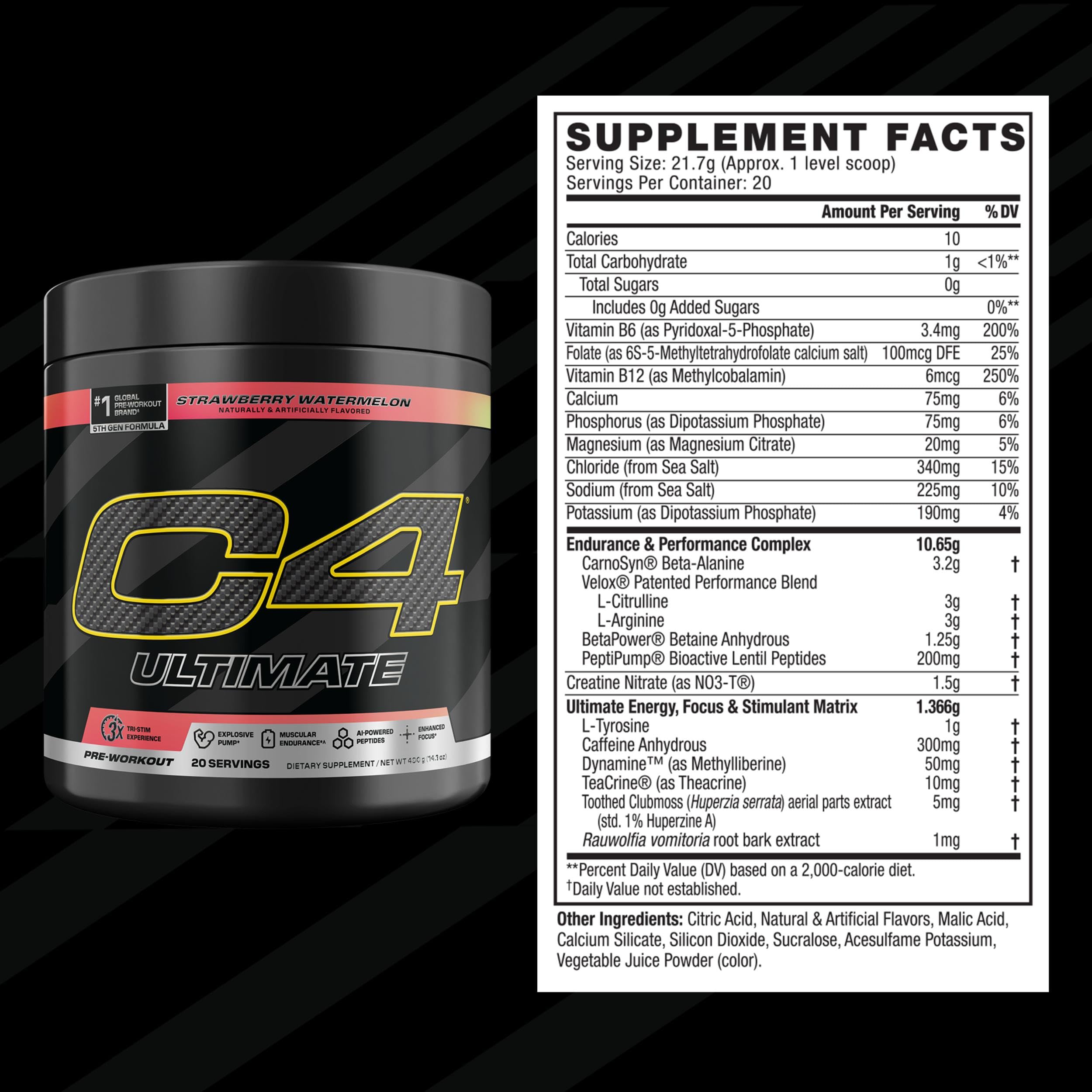 C4 bebida mezclada en vaso, energía y enfoque antes del entrenamiento