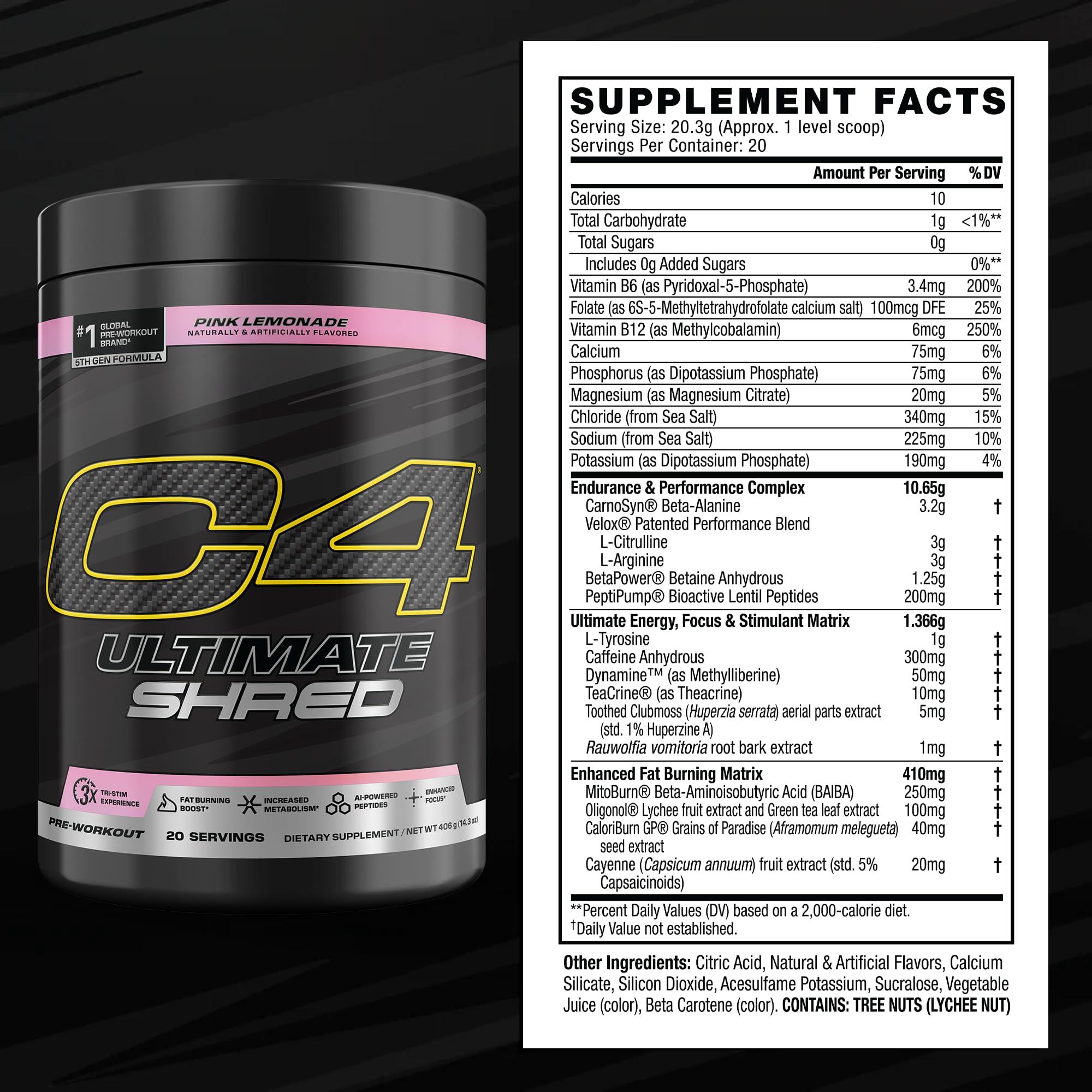 C4 bebida preparada en vaso rosa lista antes del entrenamiento