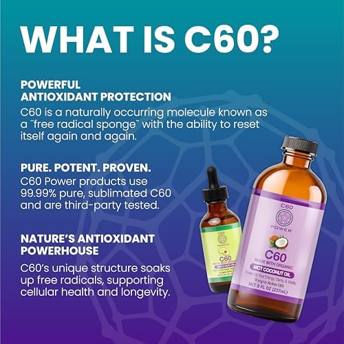 C60 Purple Power uso con gotero en cocina para mezclar en alimentos o bebidas
