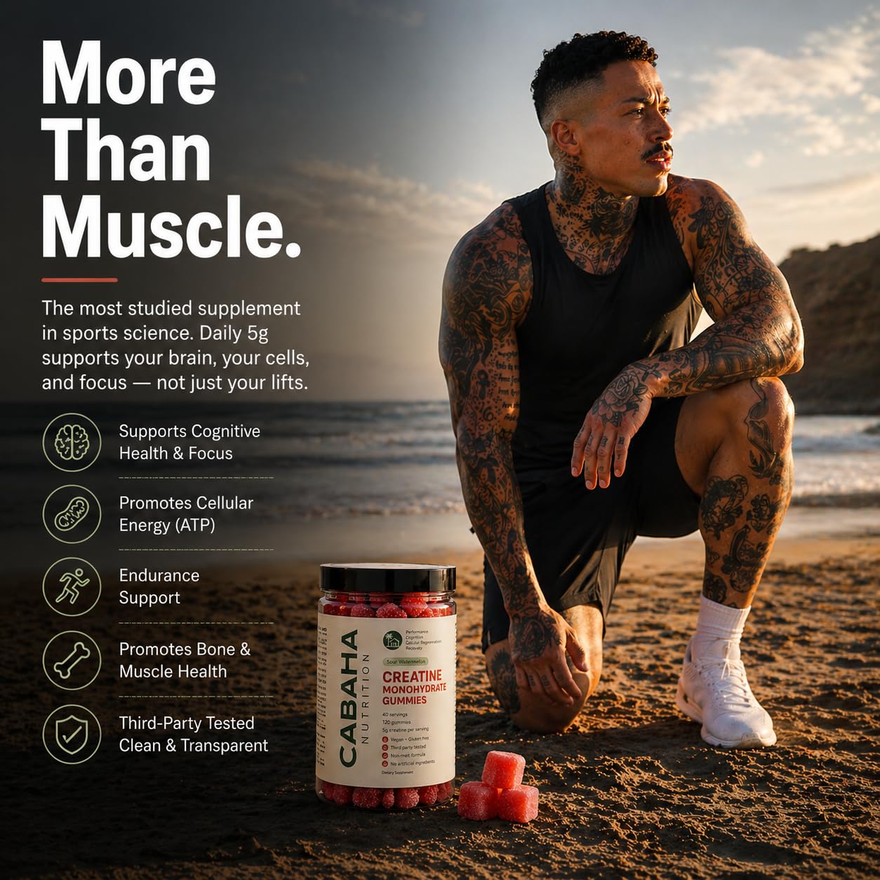 Cabana Nutrition frasco de 120 gomitas ideal para uso prolongado