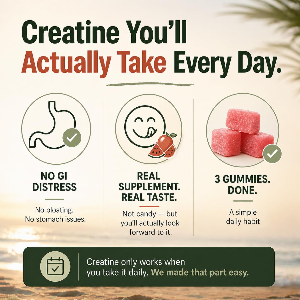 Cabana Nutrition cuatro gomitas por porción facilidad de dosificación