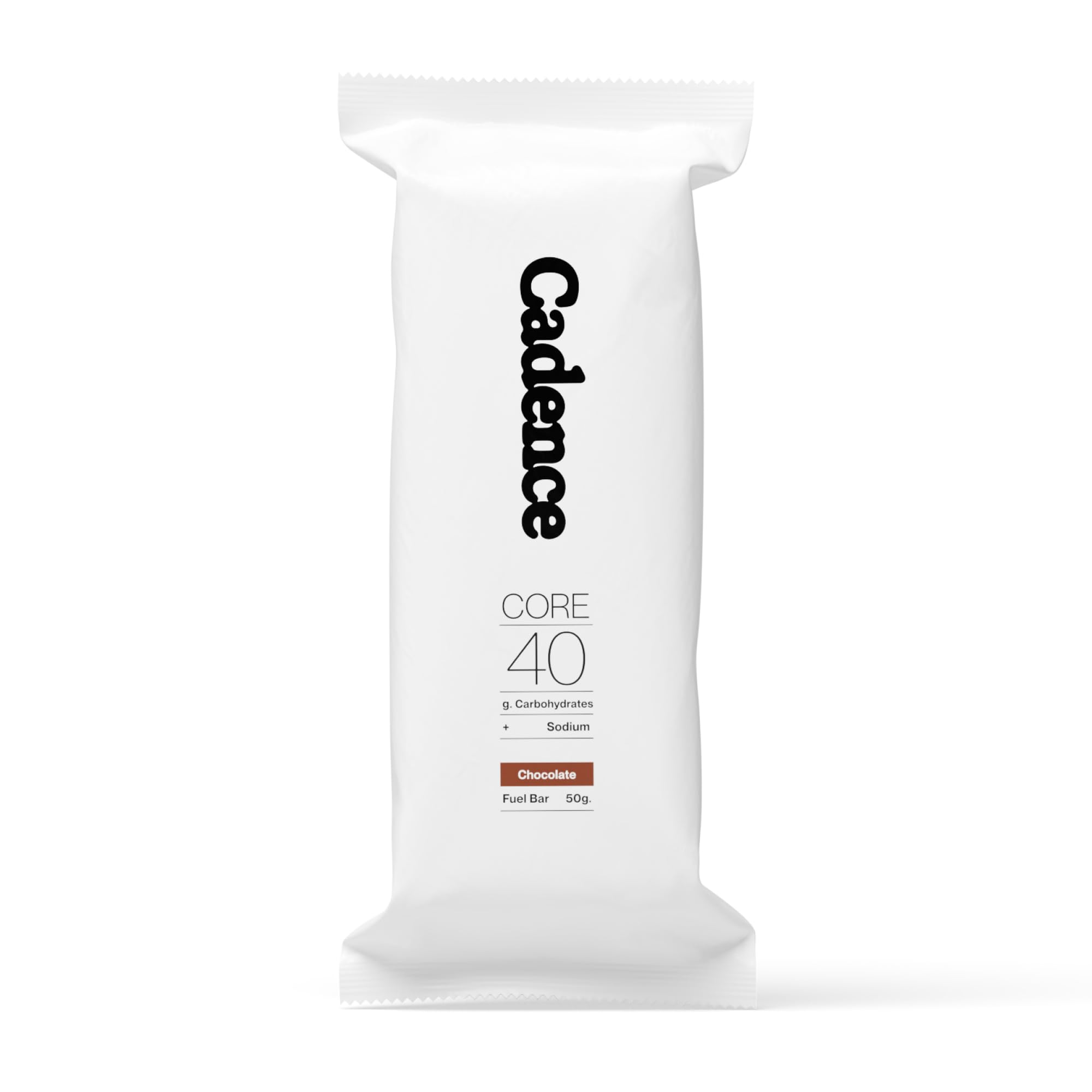 Cadence packaging frontal mostrando diseño y cantidad de barras, útil para identificar producto
