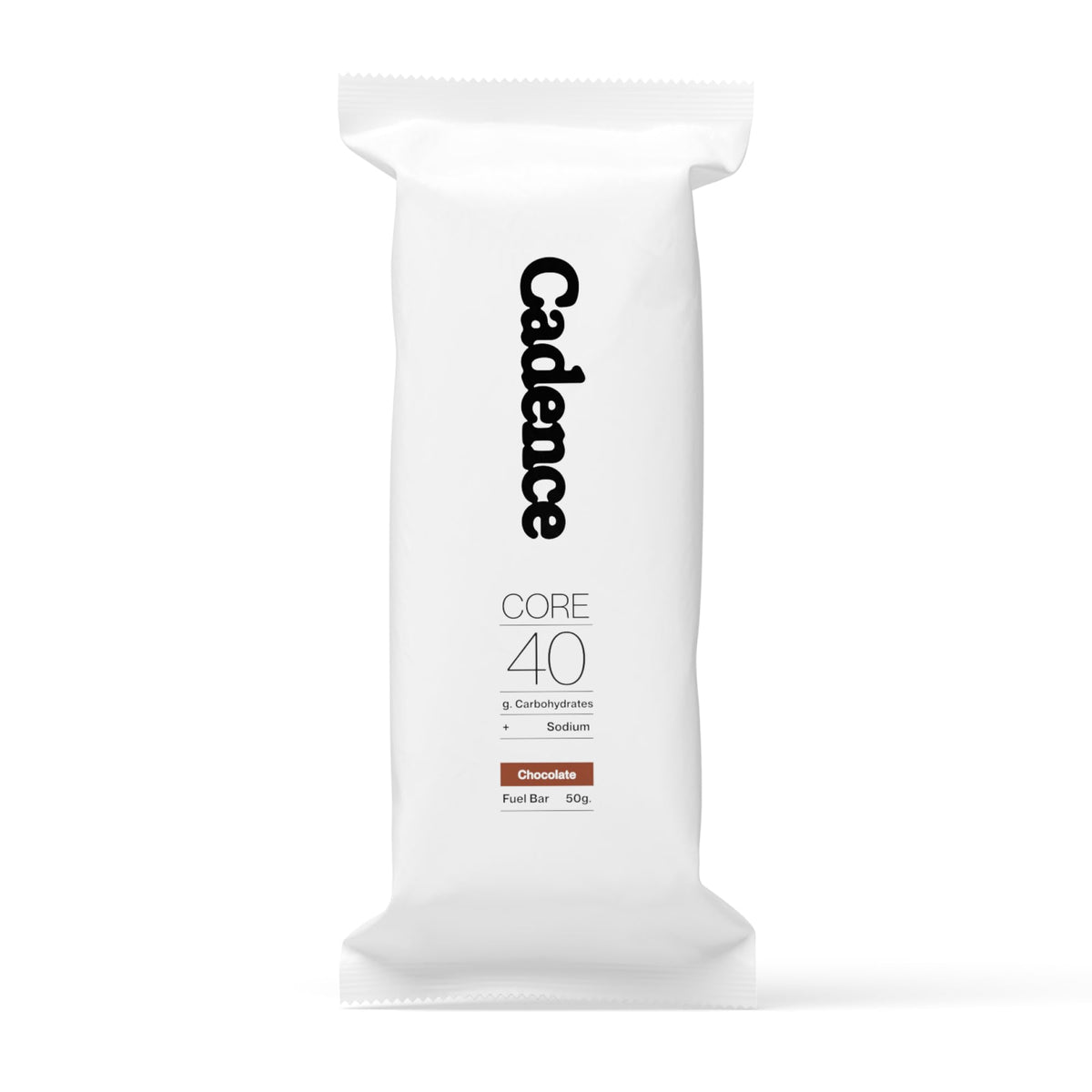 Cadence packaging frontal mostrando diseño y cantidad de barras, útil para identificar producto