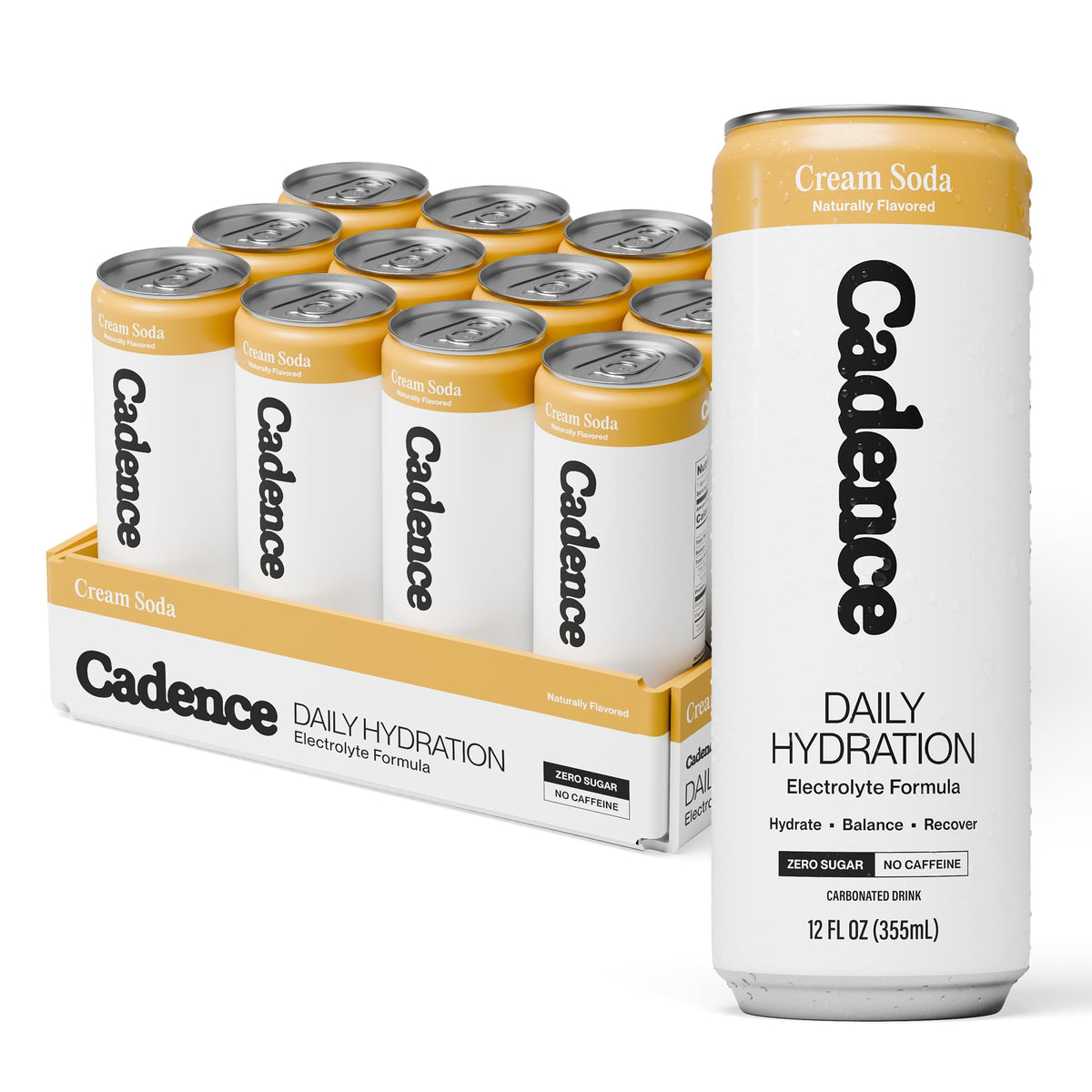 Cadence lata frontal 355 ml mostrando diseño y beneficio de hidratación