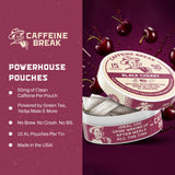 Caffeine Break pouch al lado de una regla para comparar tamaño XL y duración