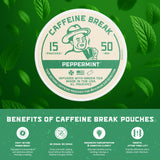 Caffeine Break etiqueta informativa con ingredientes y seguridad clara