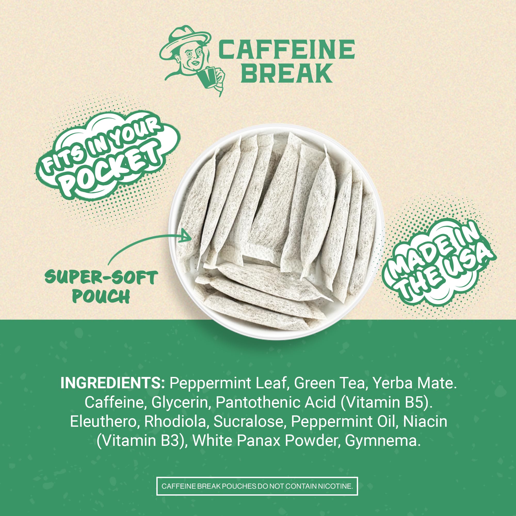Caffeine Break lata abierta con pouches, conserva frescura y orden