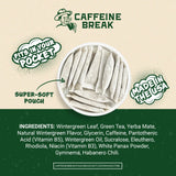 Caffeine Break pouch en mano demostrando uso discreto y sin residuos