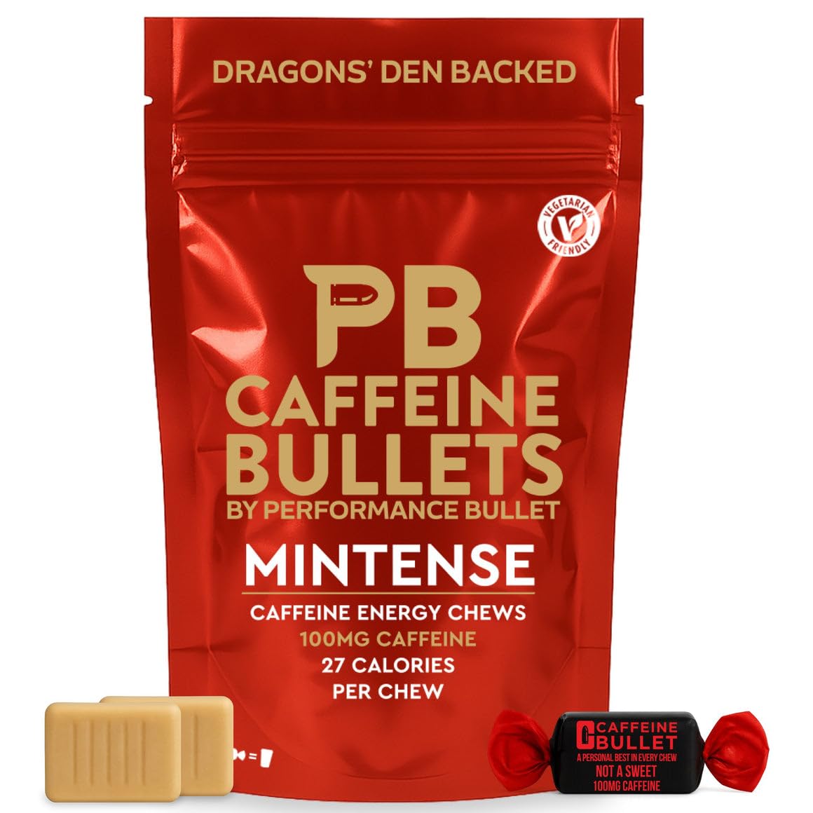Caffeine Bullet envase frontal mostrando 40 pastillas y conveniencia inmediata