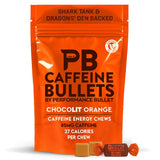 Caffeine Bullet frontal del paquete mostrando 40 unidades y fácil transporte