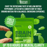 Caffeine Bullet masticable textura cercana que sugiere sabor fresco y menta
