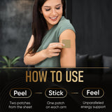 CAFFEINE PATCH 100 deportista con parche para rendimiento durante ejercicio