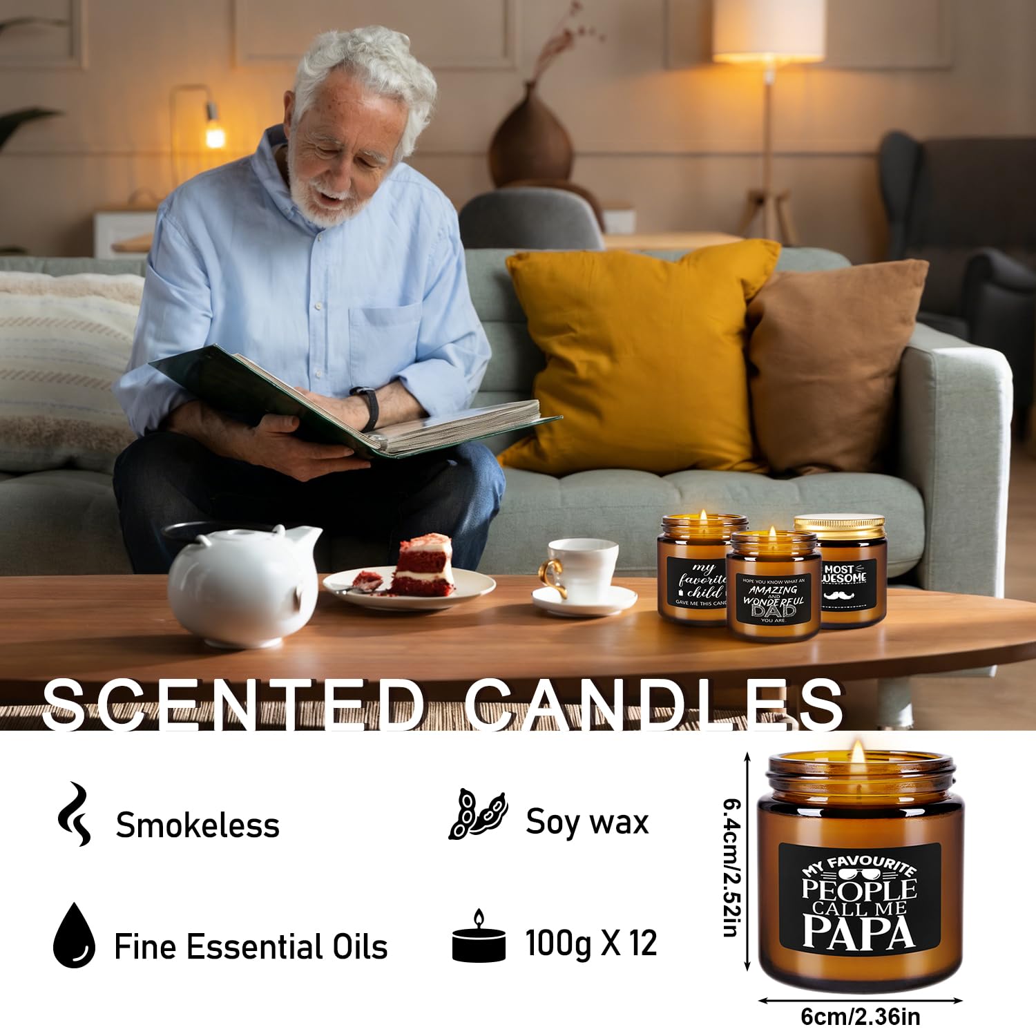 CAKETYCG vista de conjunto con las 12 velas, variedad de citas