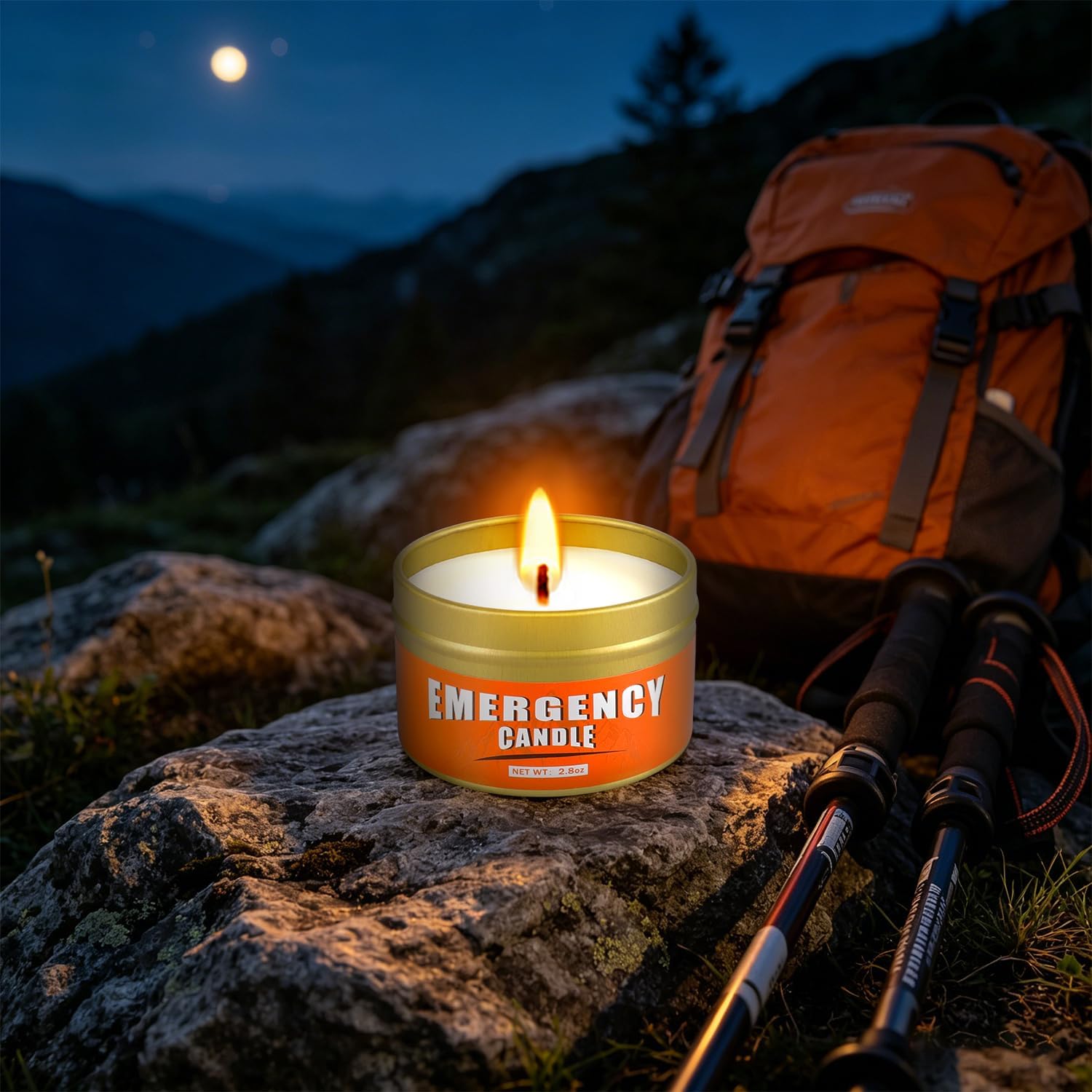 CAKETYCG escena de campamento nocturna iluminada por las velas