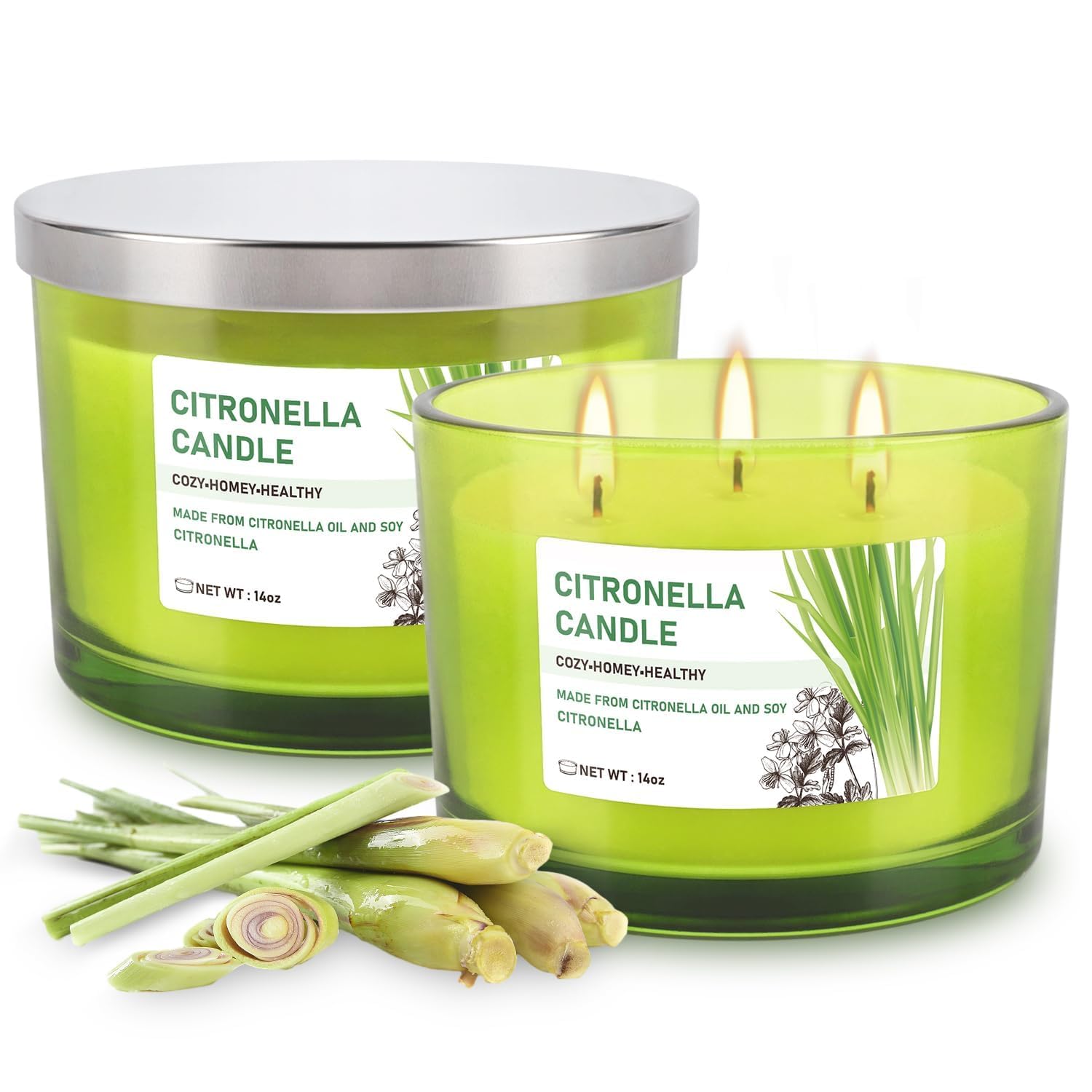 CAKETYCG etiqueta de ingredientes indicando citronela natural y cera de soja
