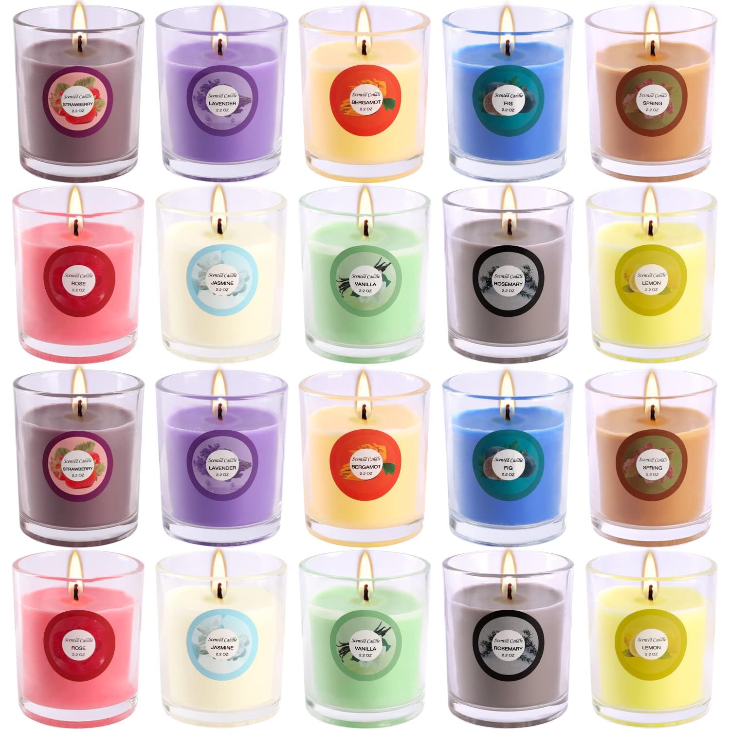 CAKETYCG empaque frontal con 20 velas, ideal para regalo