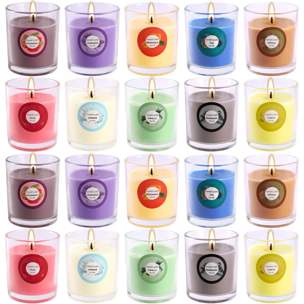 CAKETYCG empaque frontal con 20 velas, ideal para regalo